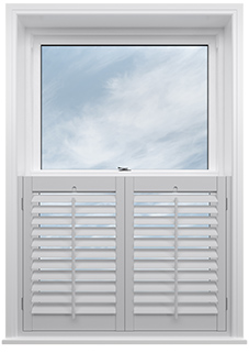 Bromley, Nimbus Grey - Cafe Style Plantation Shutter